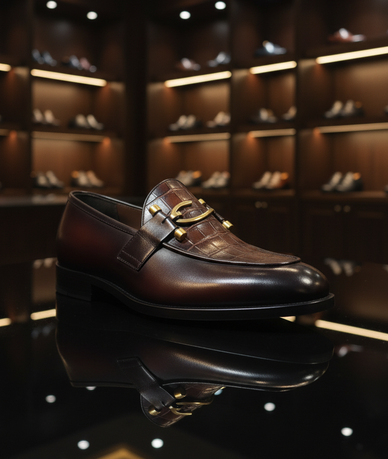 Horsebit Cognac Leather Loafers