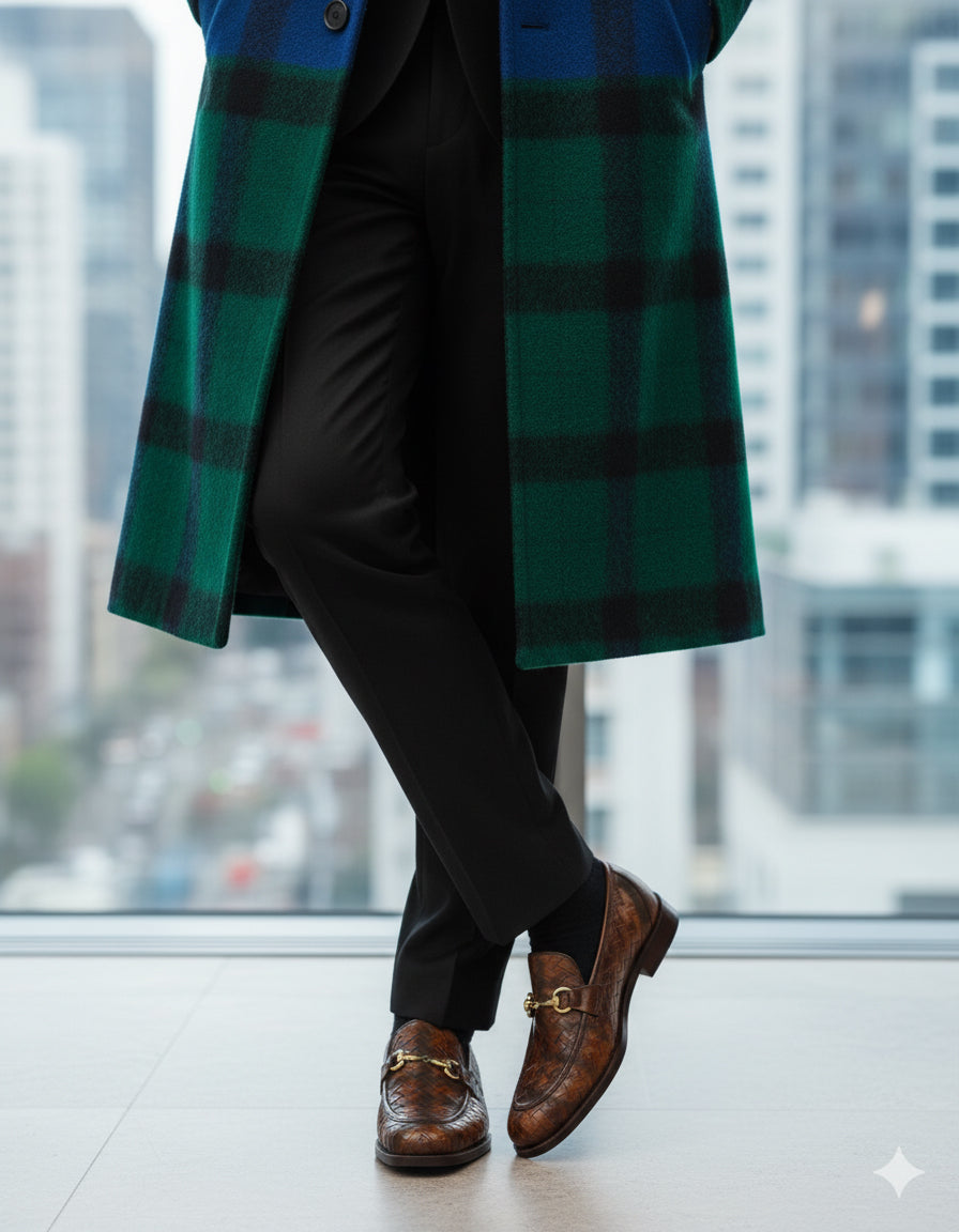 Woven Leather Loafers – Classic Cut Design